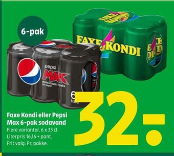 Coop 365 Faxe kondi eller pepsi max 6-pak sodavand tilbud