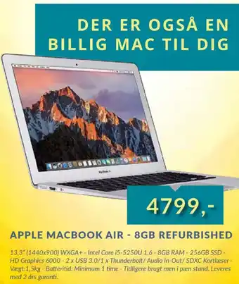 CBC Apple Macbook Air-8gb Refurbished tilbud