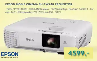 CBC Epson Home Cinema EH-TW740 Projektor tilbud