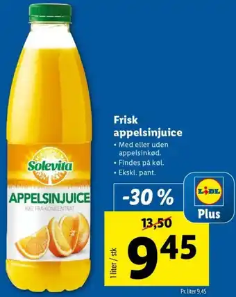 Lidl Frisk Appelsinjuice 1 L tilbud