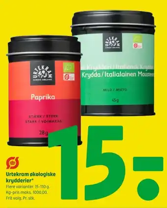 Coop 365 Urtekram krydderier tilbud
