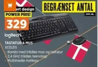 Power Logitech Tastatur & Mus X135315 tilbud