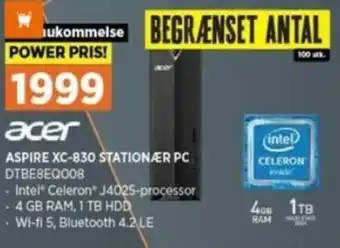 Power Aspire XC-830 Stationær Pc DTBE8EQ008 tilbud