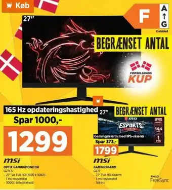 Power Msi Optix Gamingmonitor G27C5 tilbud