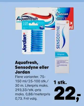 Kvickly Aquafresh, sensodyne eller jordan tilbud