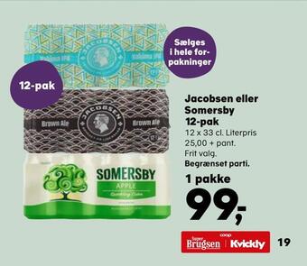 SuperBrugsen Jacobsen eller somersby 12-pak tilbud