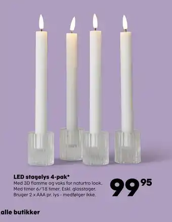 SuperBrugsen Led stagelys 4-pak tilbud