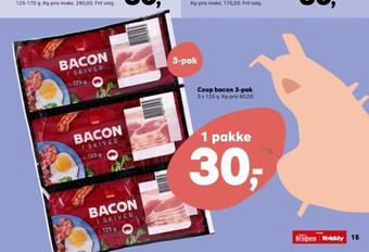 Kvickly Coop bacon 3-pak tilbud