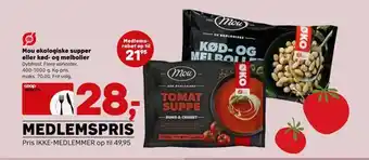 SuperBrugsen Mou økologiske supper eller kød- og melboller tilbud