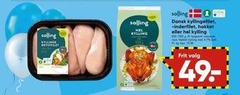 Bilka Dansk kyllingefilet, -inderfilet, hakket eller hel kylling tilbud