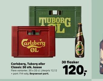 SuperBrugsen Carlsberg, tuborg eller classic 30 stk. kasse tilbud