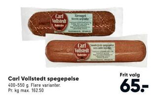 Carl vollstedt spegepølse