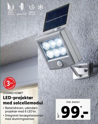 Lidl Led-projektør med solcellemodul tilbud