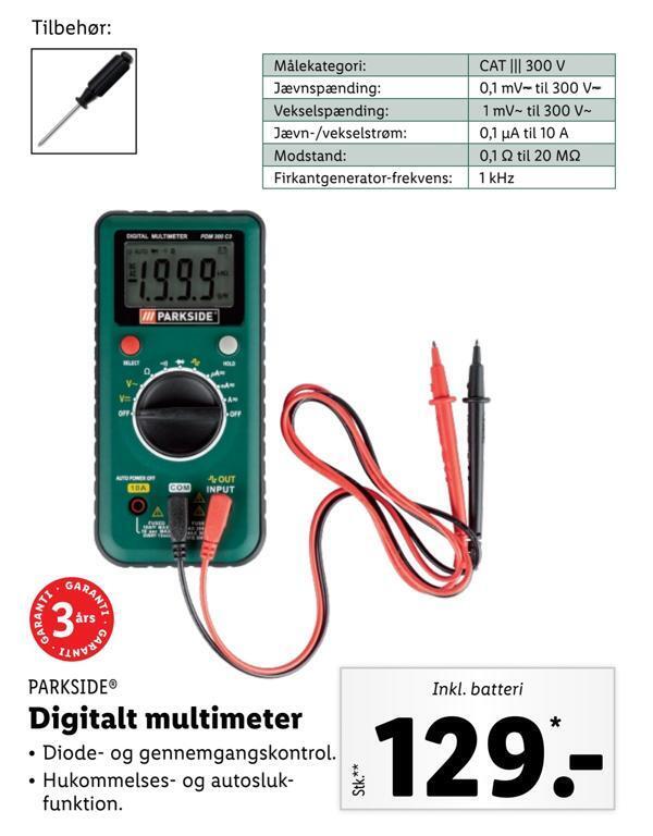 Digitalt multimeter tilbud hos Lidl