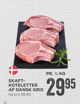 MENY Skaft­ koteletter af dansk gris tilbud