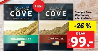 Lidl Sunlight cove chardonnay eller zinfandel tilbud