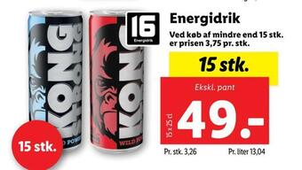 Lidl Energidrik tilbud