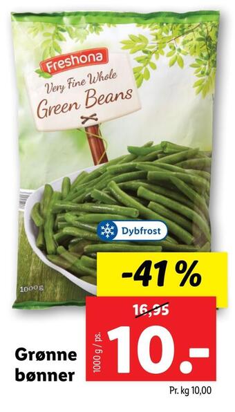 Lidl Grønne bønner tilbud