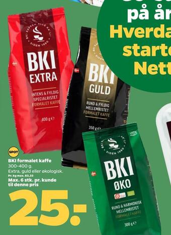 Netto Bki formalet kaffe tilbud