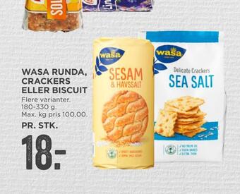MENY Wasa runda, crackers eller biscuit tilbud