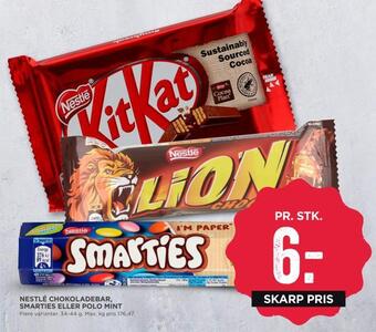 MENY Nestlé chokoladebar, smarties eller polo mint tilbud