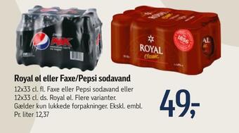 Føtex Royal øl eller faxe/pepsi sodavand tilbud