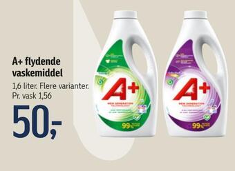 Føtex A+ flydende vaskemiddel tilbud