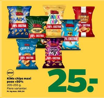 Netto Kims chips maxi pose +50% tilbud