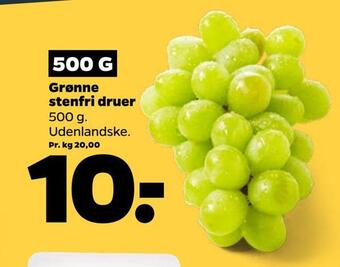 Netto Grønne stenfri druer tilbud