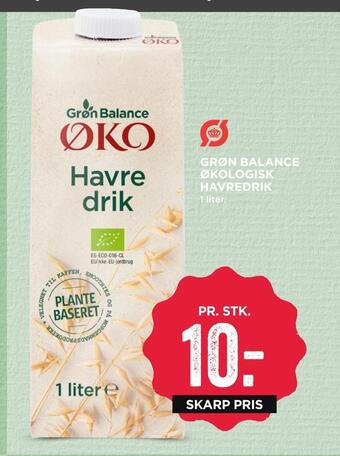 MENY Grøn balance økologisk havredrik tilbud