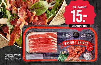MENY Gestus bacon i skiver tilbud