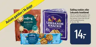 Føtex Salling cookies eller leksands knækbrød tilbud