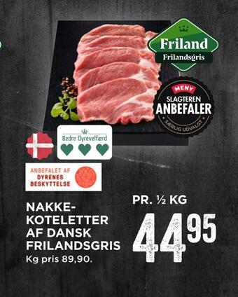 MENY Nakke­koteletter af dansk frilandsgris tilbud