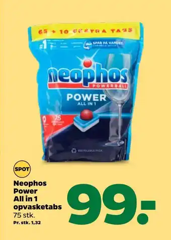 Netto Neophos power all in 1 opvasketabs tilbud