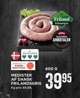 MENY Medister af dansk frilandsgris tilbud