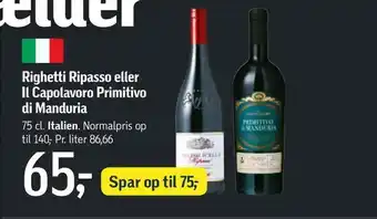 Føtex Righetti ripasso eller il capolavoro primitivo di manduria tilbud