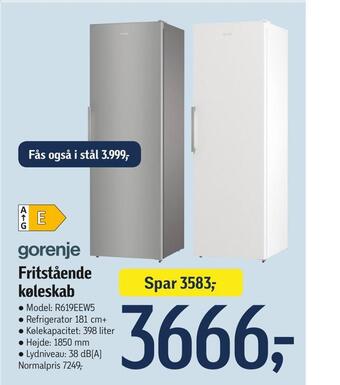 Fritstående køleskab