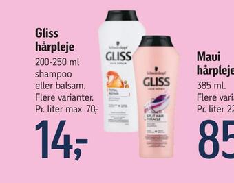 Føtex Gliss hårpleje tilbud