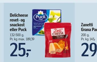 Føtex Delicheese revet- og snackost eller puck tilbud