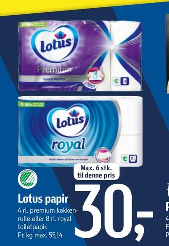 Føtex Lotus papir tilbud