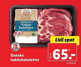 Lidl Danske nakkekoteletter tilbud