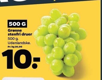 Netto Grønne stenfri druer tilbud