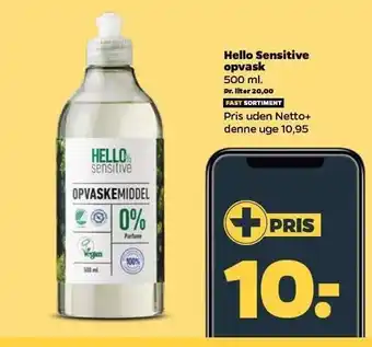 Netto Hello sensitive opvask tilbud
