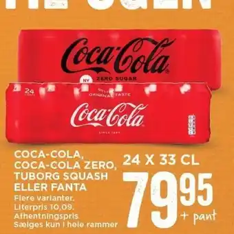 MENY Coca-cola, coca-cola zero, tuborg squash el. fanta tilbud
