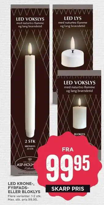 MENY Led krone el. fyrfads el. bloklys tilbud