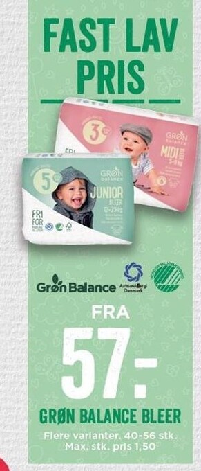MENY Grøn balance bleer tilbud
