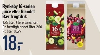 Føtex Rynkeby 16-serien juice eller blandet bær frugtdrik tilbud
