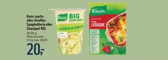 Føtex Knorr pasta- el. risretter, spaghetteria el. snackpot big tilbud