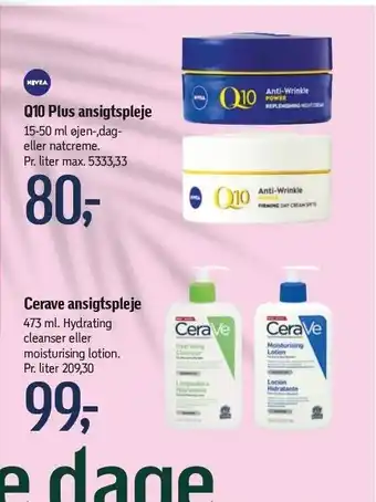 Føtex Q10 plus ansigtspleje el. cerave ansigtspleje tilbud