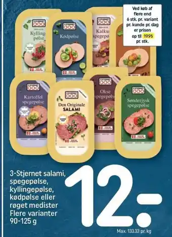 REMA 1000 3-Stjerner Salami tilbud